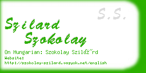 szilard szokolay business card